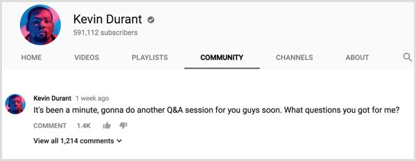 YouTube-kanal Community-fliken Frågor och svar