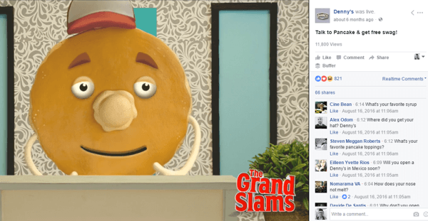 Dennys Facebook Live Q&A med en pannkaka var rent märkesguld.