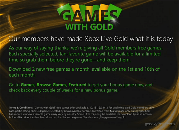 Xbox Live-spel med guldöversikt