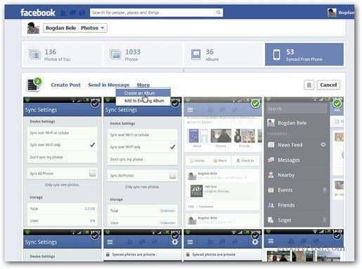 facebookfoto synkroniseras från telefon