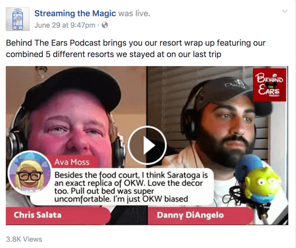 Medvärdarna för Behind the Ears delar en mängd kunskap om alla saker Disney på deras Facebook Live-show.