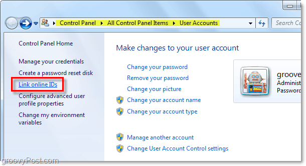 hur man länkar online-ID: er i Windows 7