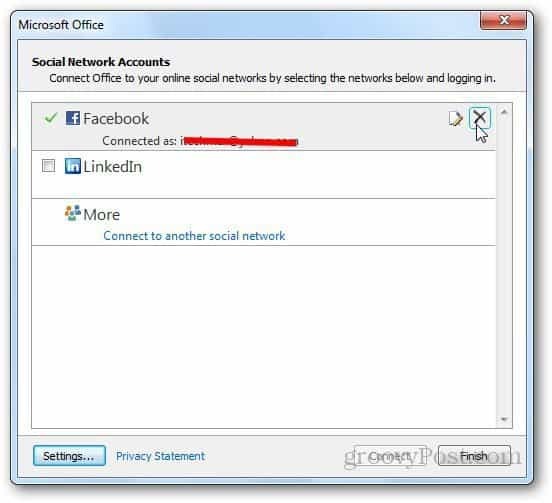 Sociala nätverk Outlook 8