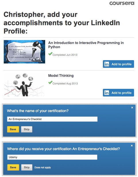 linkedin adderar certifieringar