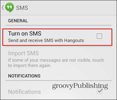 Hangouts SMS av