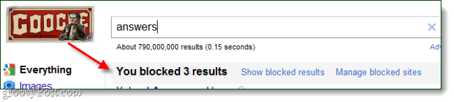 google search 3 blockerade resultat