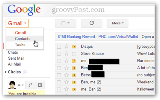 importera flera kontakter i Gmail