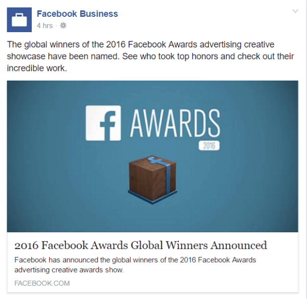 2016 facebook-utmärkelser