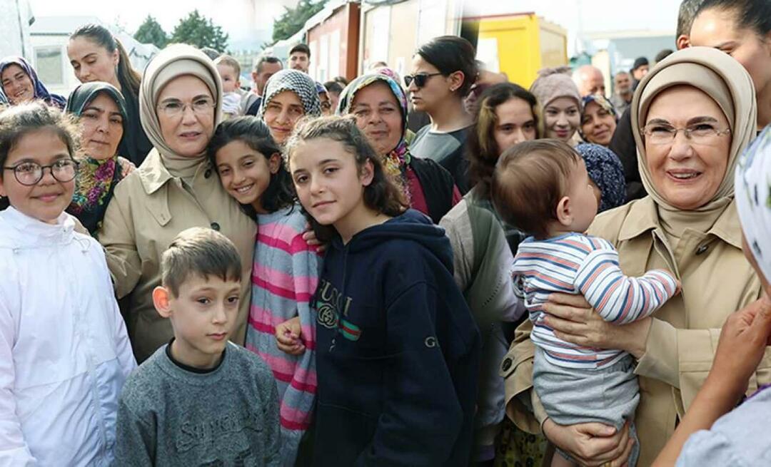 Emine Erdoğan träffade jordbävningsoffer i Hatay