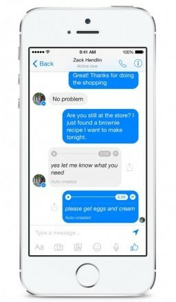 Facebook Messenger testar röst-till-text-funktionen.