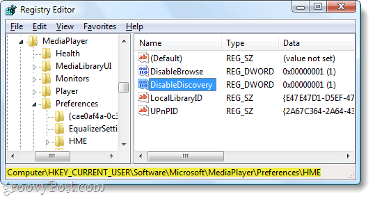 inaktivera Windows Media Player-upptäckt