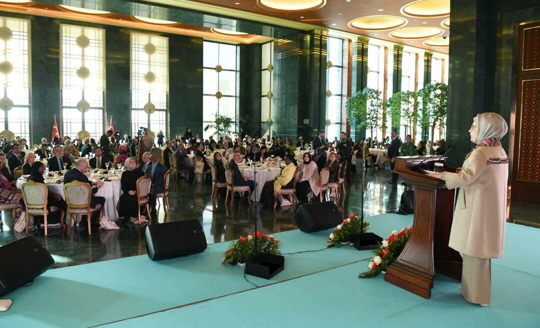 Emine Erdogan, som höll ett tal om det afrikanska husprogrammet