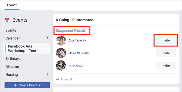 Facebook kommer att föreslå att folk bjuder in som är dina vänner som också gillar värdssidan som ett första alternativ.