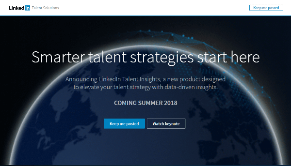LinkedInTalent Insights ger rekryterare direkt tillgång till rik data om talangpooler och företag och ger dem möjlighet att hantera talanger mer strategiskt.