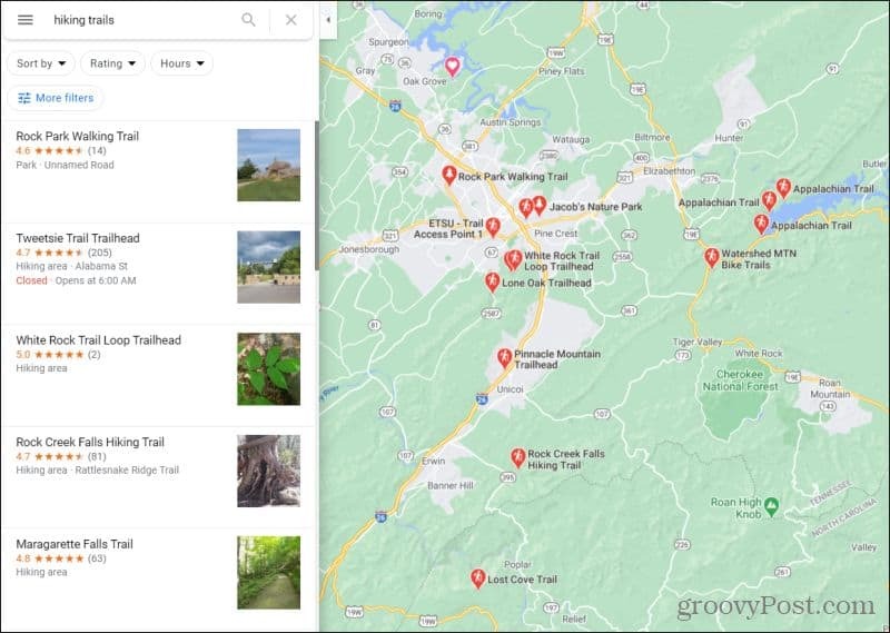 google kartor vandringsleder