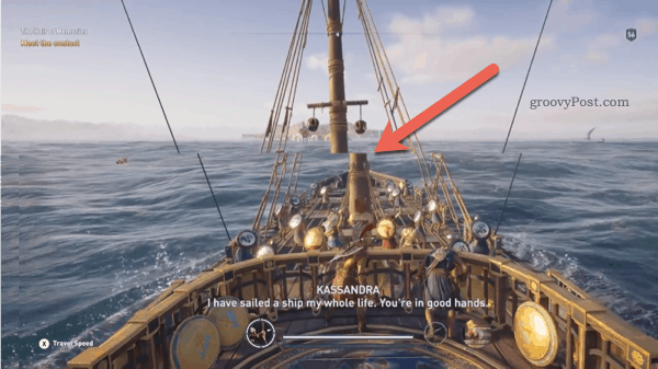 Exempel på skärmrivning i Assassins Creed Odyssey