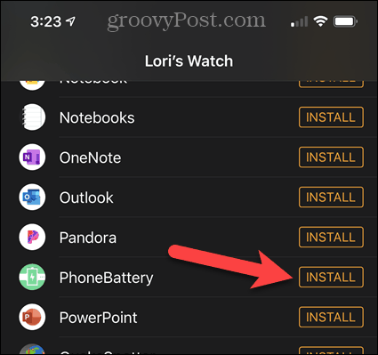 Installera PhoneBattery-appen