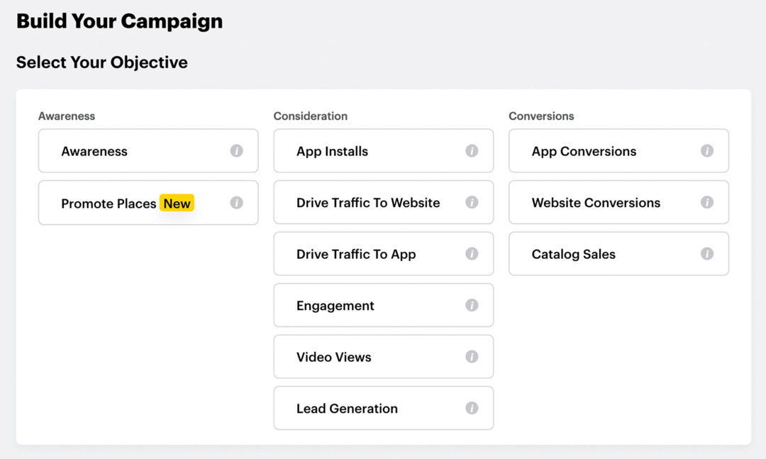 välj mål för Snapchat Instant Create-kampanj