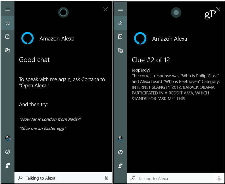 Använda Alexa Skills via Windows 10