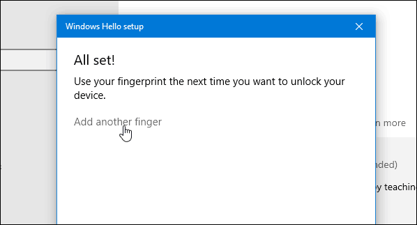 4 Windows Hello Fingerprint Complete Lägg till en annan
