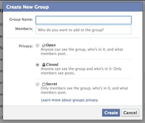 facebook gruppinställningsskärm