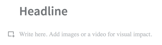 För att lägga till media i ett LinkedIn Publisher-inlägg, klicka på fyrkantig ikon med + -tecknet.