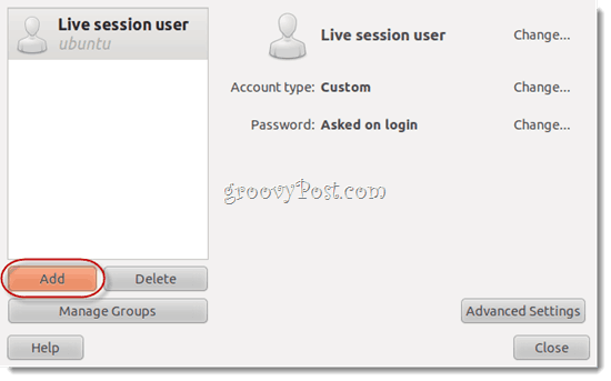 live session användare Ubuntu