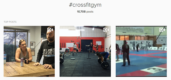Om du har ett crossfit-gym, använd det som en av dina 30 olika hashtags.