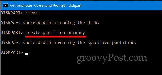 DiskPart Windows 10 kommandorad