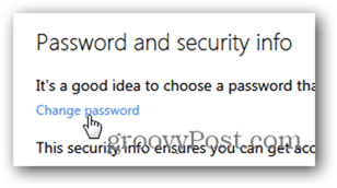 ändra outlook.com-lösenord - klicka på ändra lösenord