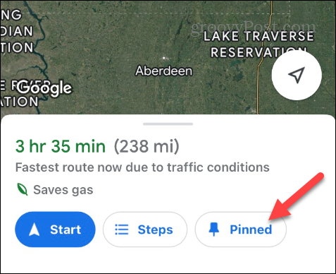 Spara en rutt på Google Maps