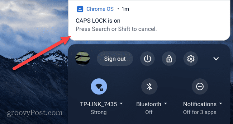 Caps Lock-aktiverad Chromebook