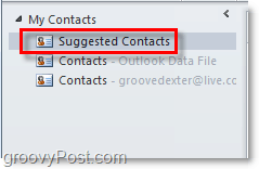 Föreslagna kontakter i Outlook 2010