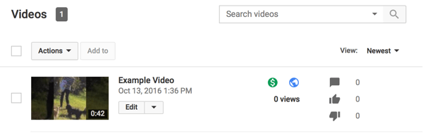 YouTube-videor med intäktsgenerering visar ett grönt dollartecken