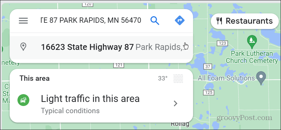 sök på google maps