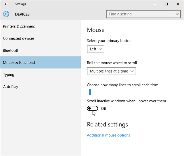 Tips för Windows 10: Växla bakgrundsrulle på eller av