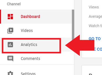 Strategi för marknadsföring av sociala medier; Skärmdump av steg 2 för att komma åt YouTube Analytics.