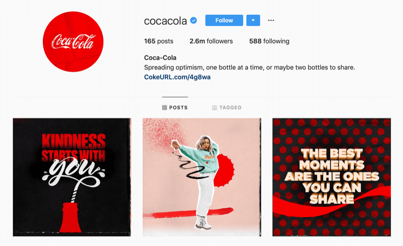 Instagram-profil för Coca-Cola