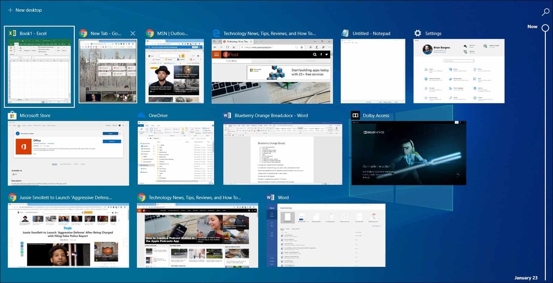 Chrome Activity Windows 10-tidslinje