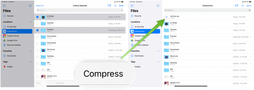 Komprimera filer på iPad