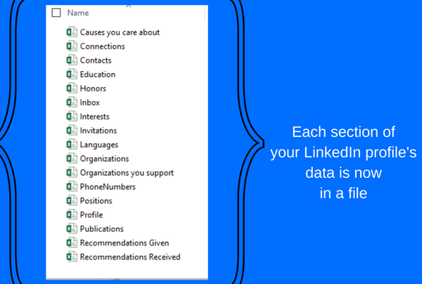 linkedin arkiv csv-filer