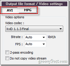 Pazera väljer mellan AVI eller MPG för videokonvertering
