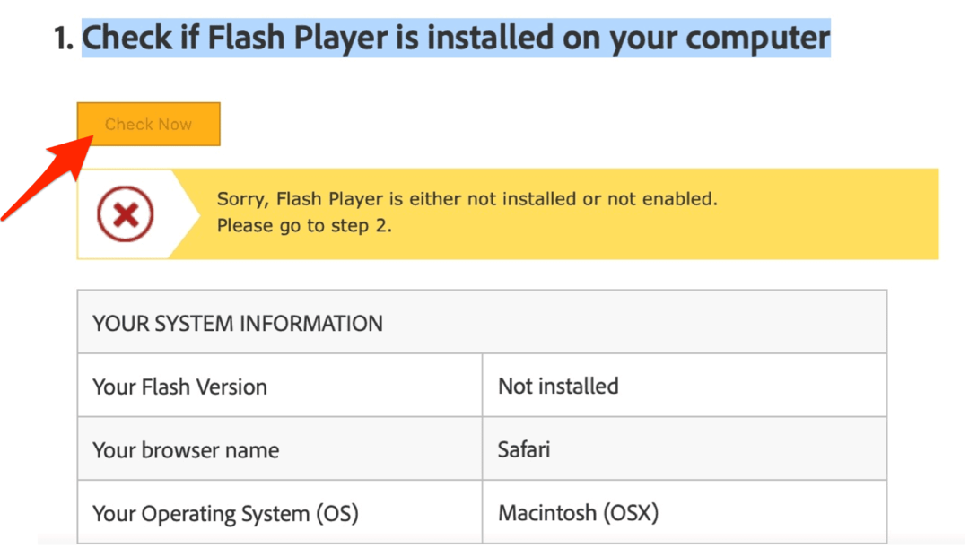 Bekräfta borttagningen av Adobe Flash