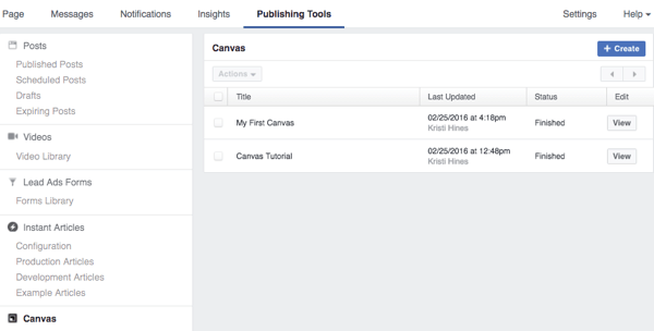 facebook publiceringsverktyg duk
