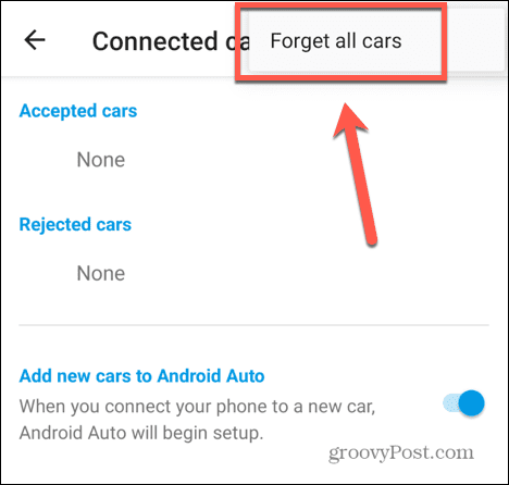 android auto glöm alla bilar