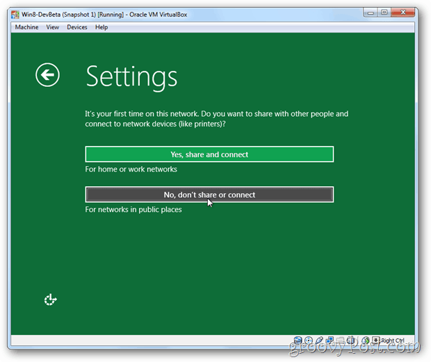 VirtualBox Windows 8 installera installationsdelning eller inte dela installation?