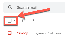 Gmail Välj e-postknapp
