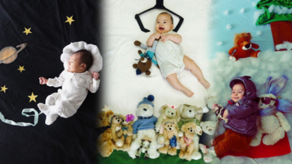 Månen efter månad koncept baby fotoshoot! Hur tar man de mest olika babybilderna hemma?