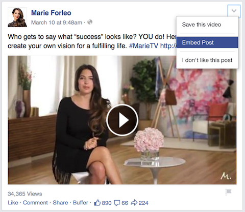 marie forleo video facebook inlägg