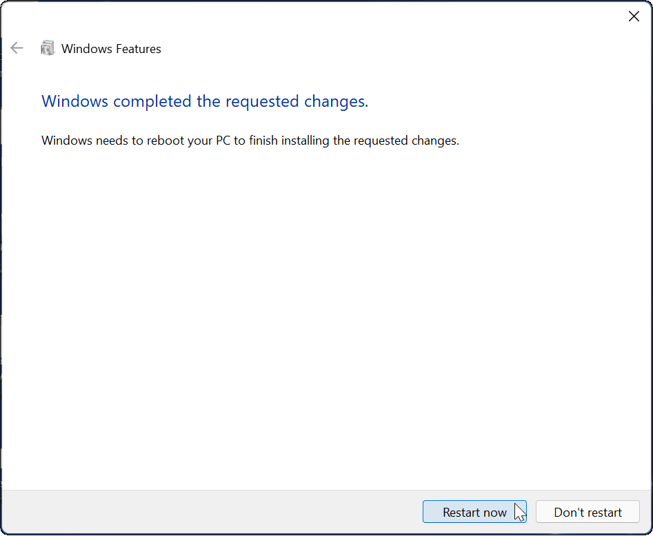 starta om installationsprogrammet för windows sandbox på Windows 11